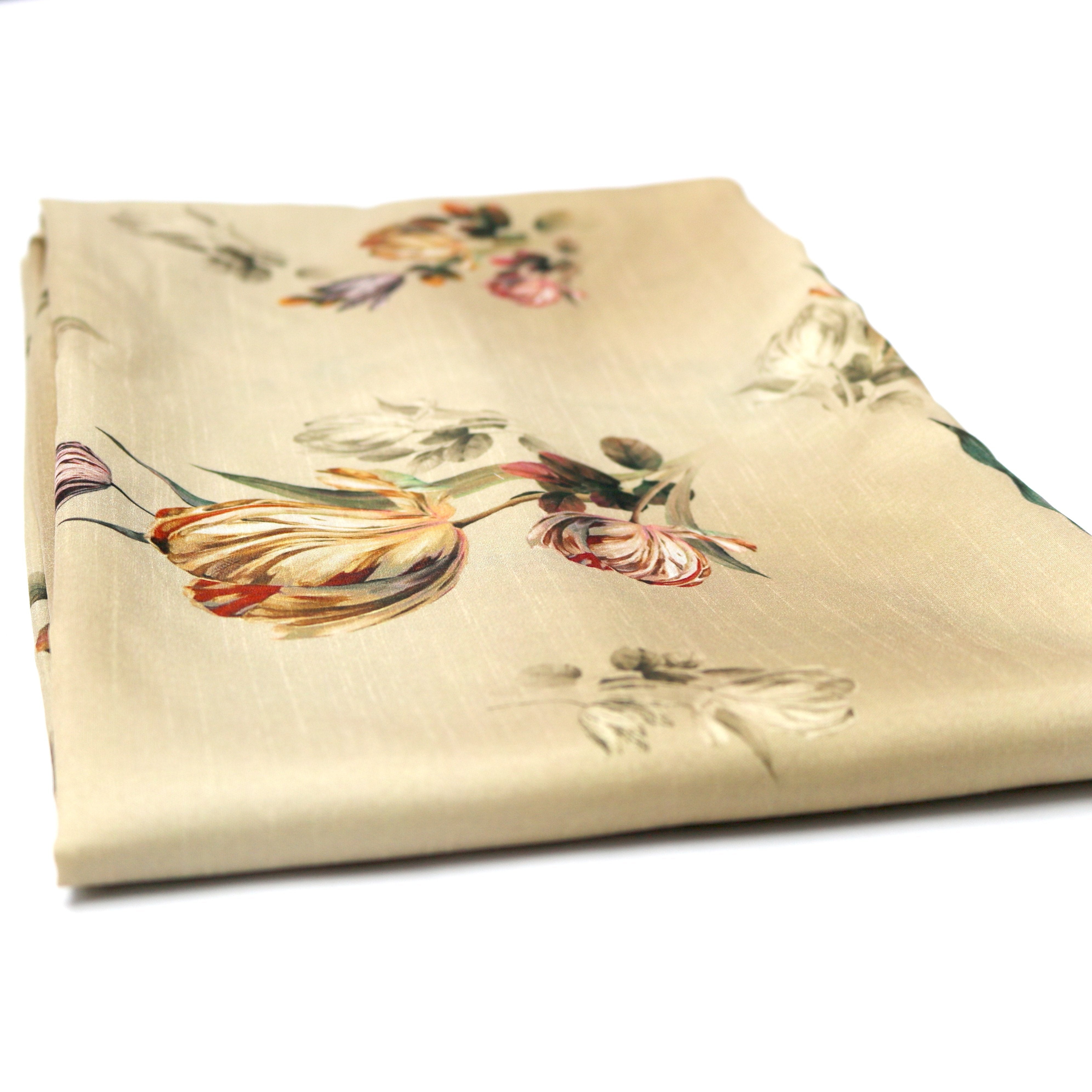 Beautiful Flower Digital Printed Kora Silk Fabric - FAB VOGUE Studio®