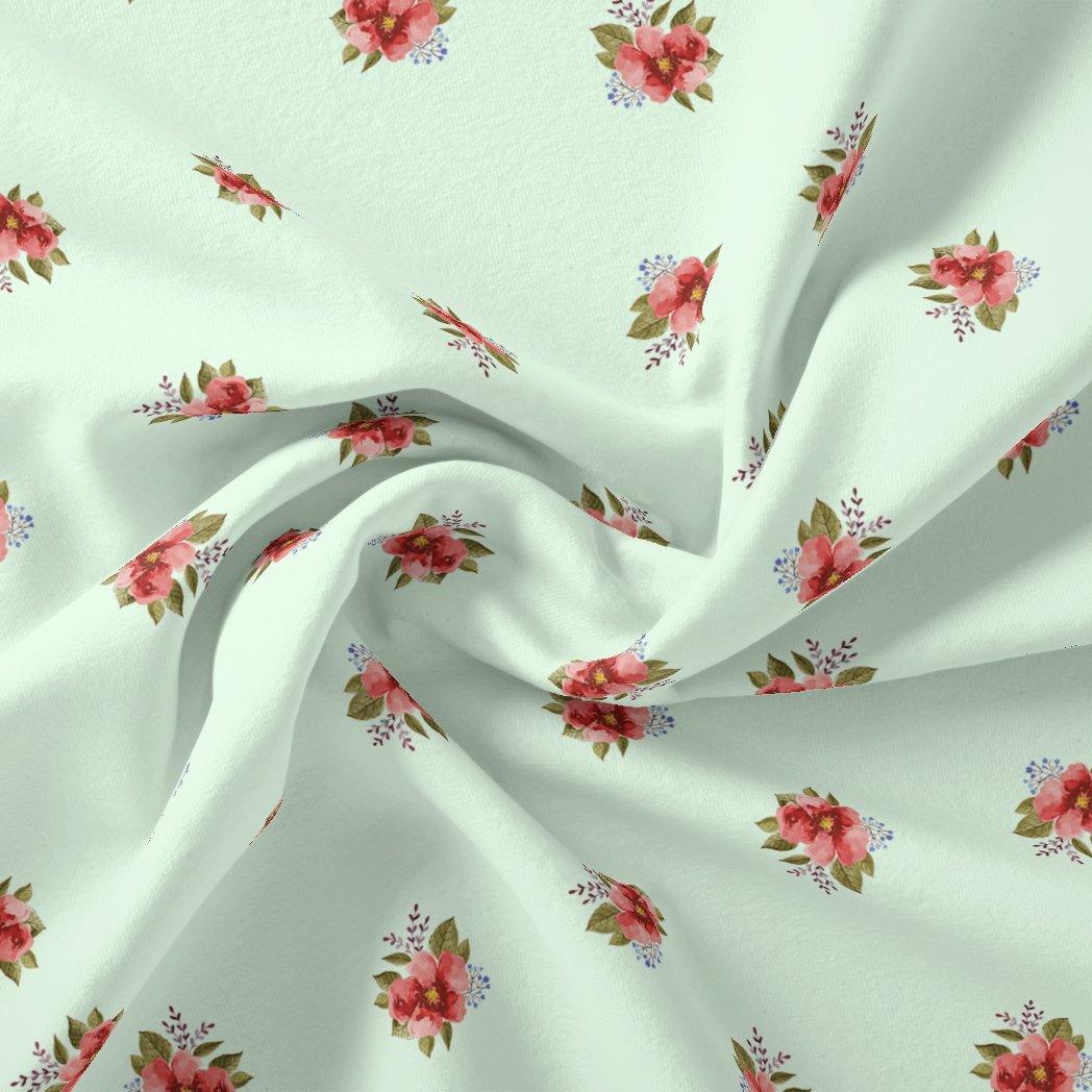 Lovely Tiny Orchid Repeat Digital Printed Fabric - Kora Silk - FAB VOGUE Studio®