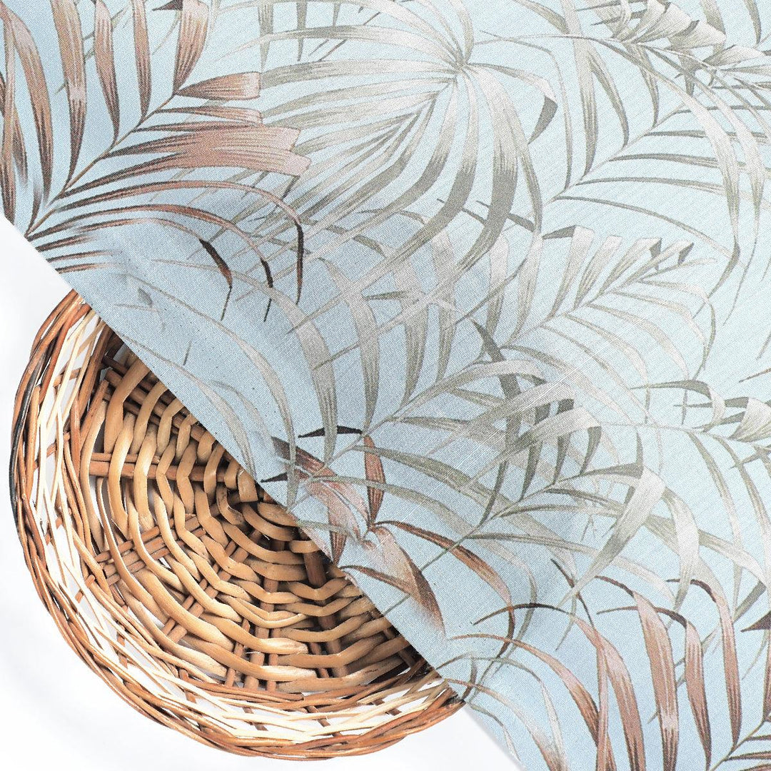 Tropical Garden Leaves Digital Printed Fabric - Kora Silk - FAB VOGUE Studio®