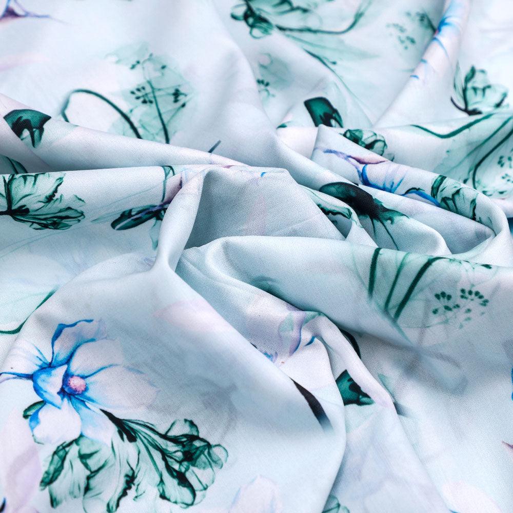 Rama Floral Digital Printed Fabric - FAB VOGUE Studio®