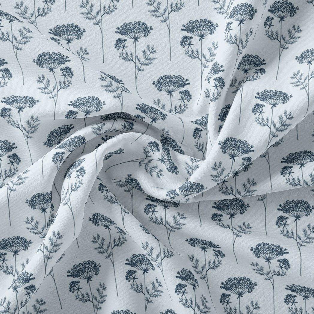 Winter Icy Flower Digital Printed Fabric - Muslin - FAB VOGUE Studio®