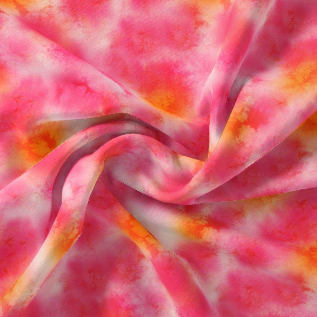 Morden Spotted Pink & Orange Digital Printed Fabric - Organza - FAB VOGUE Studio®