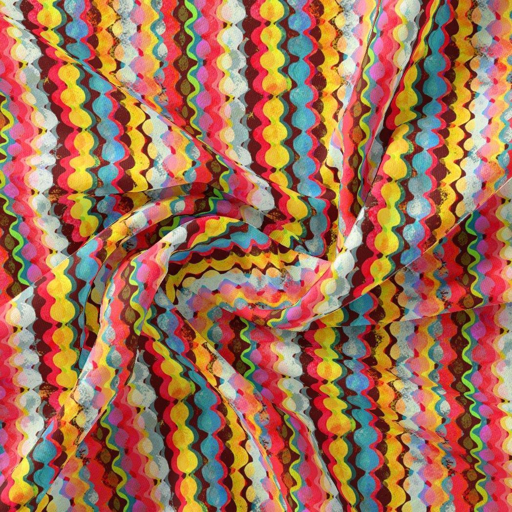 Weavy Stripes Digital Printed Fabric - FAB VOGUE Studio®