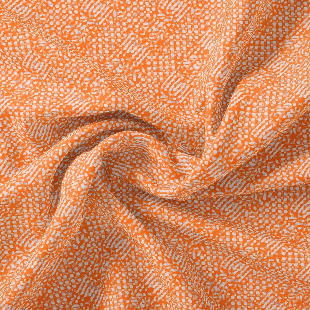 Tiny Orange Seamless Repeat Digital Printed Fabric - Pure Chiffon - FAB VOGUE Studio®