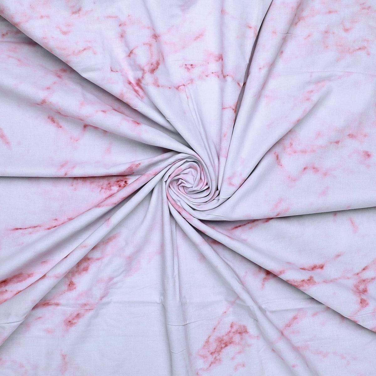 Pink Abstract Pure Cotton Printed Fabric - FAB VOGUE Studio®