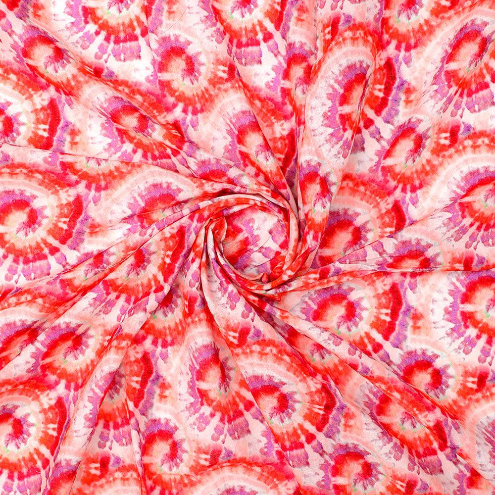 Multicolour Spiral Chain Tiny And Big Digital Printed Fabric - Pure Cotton - FAB VOGUE Studio®