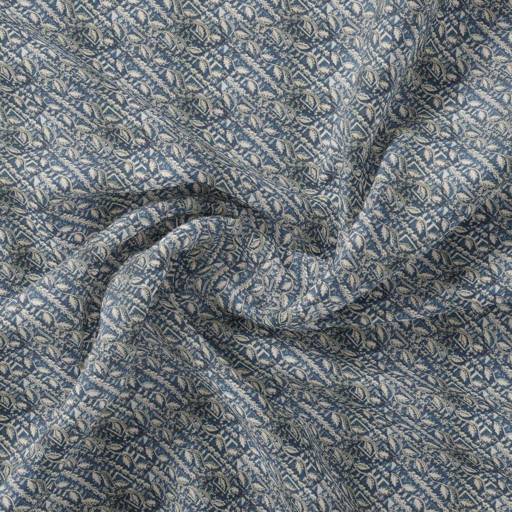 Tiny Branch With Morden Leaves Digital Printed Fabric - Pure Georgette - FAB VOGUE Studio®