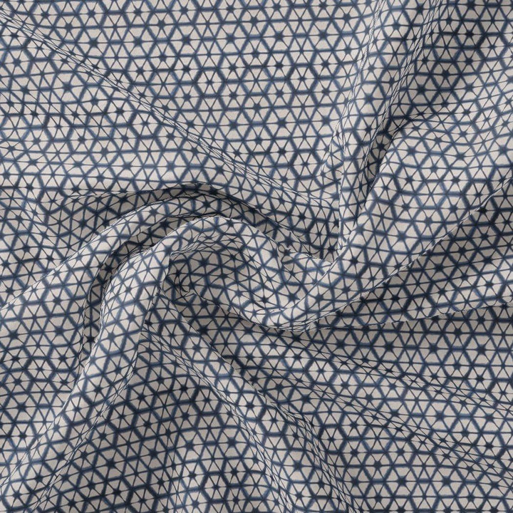 Creative Morden Abstract Hexagon Digital Printed Fabric - Pure Georgette - FAB VOGUE Studio®