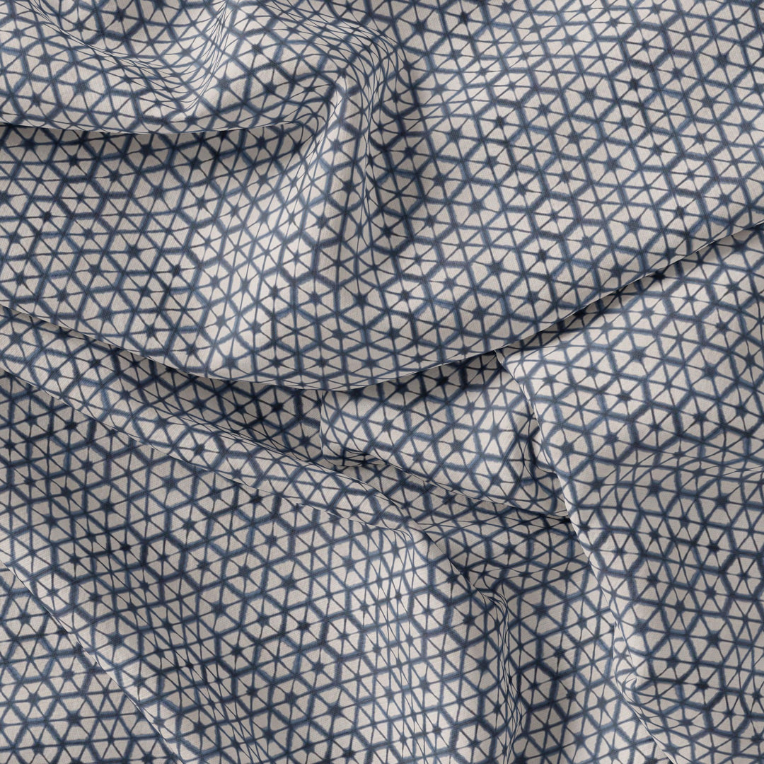 Creative Morden Abstract Hexagon Digital Printed Fabric - Pure Georgette - FAB VOGUE Studio®