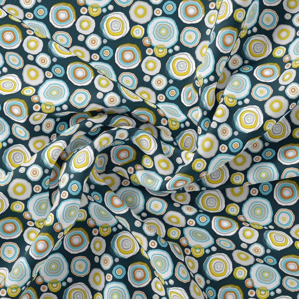 Casual Colourful Watercolour Rounded Digital Printed Fabric - Pure Georgette - FAB VOGUE Studio®