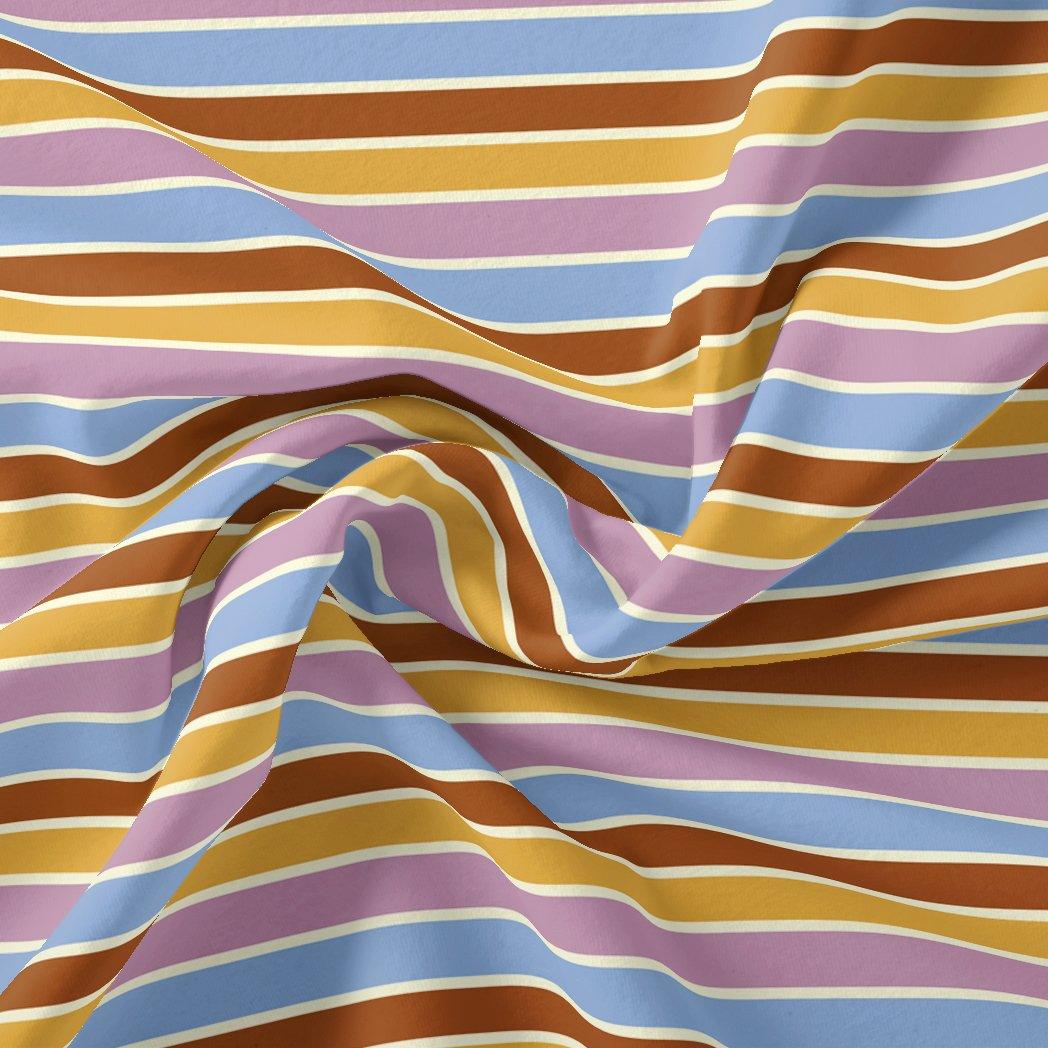 Cool Bengal Strips Multicolour Digital Printed Fabric - Pure Georgette - FAB VOGUE Studio®