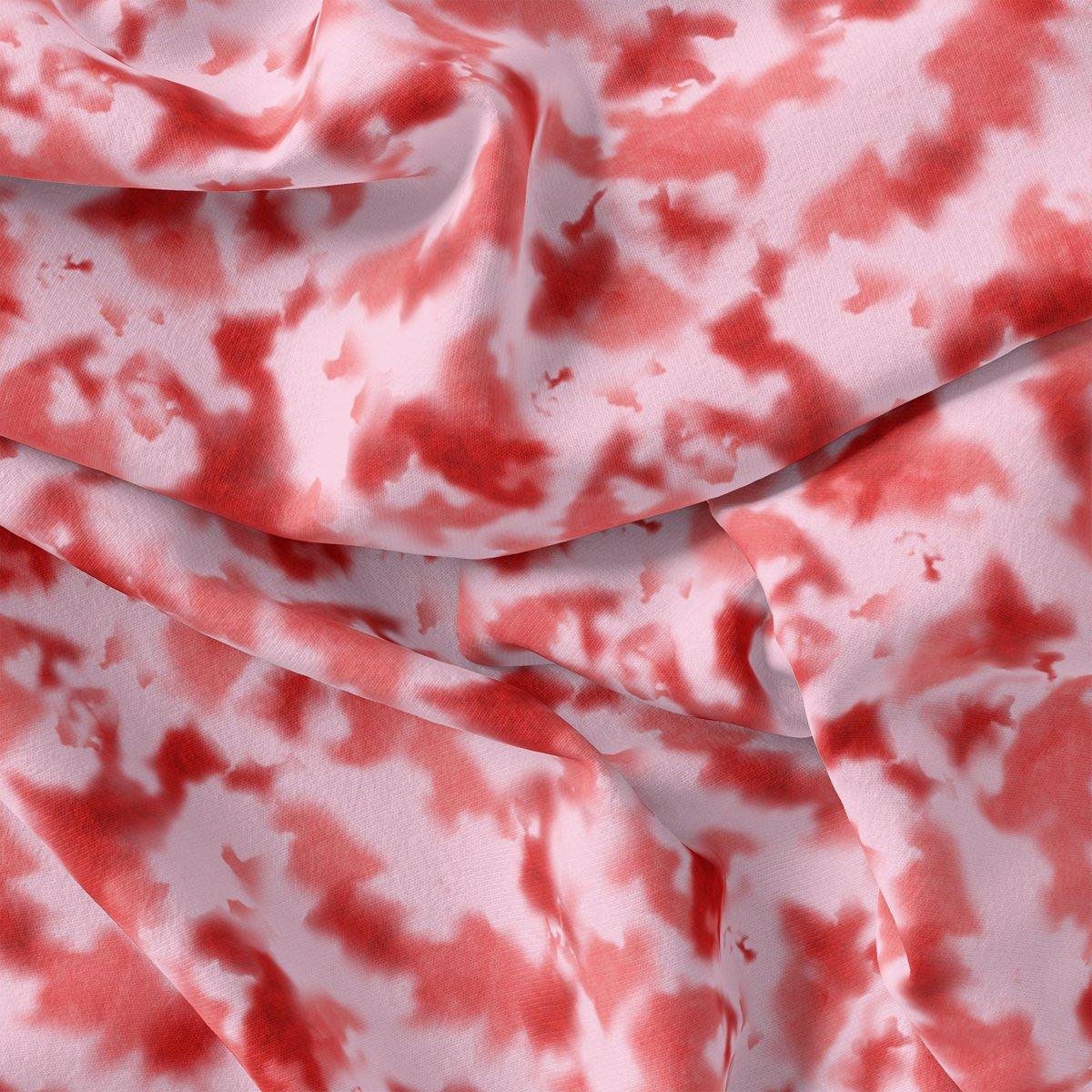 Watercolour Colour Red Spot Digital Printed Fabric - Pure Georgette - FAB VOGUE Studio®