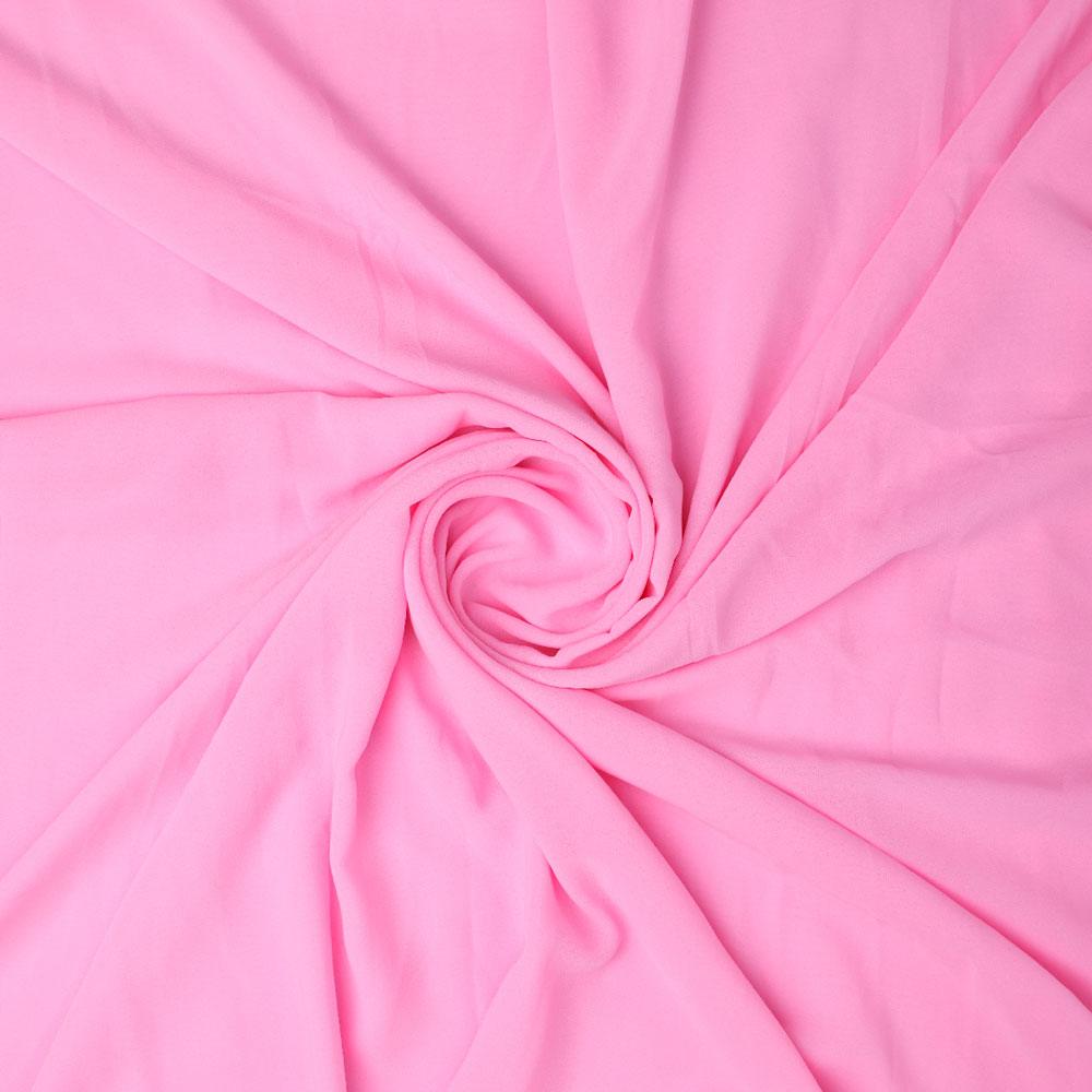 Pink Plain Georgette Solid Fabric - FAB VOGUE Studio®