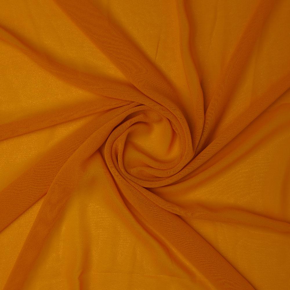 Orange Plain Georgette Solid Fabric - FAB VOGUE Studio®