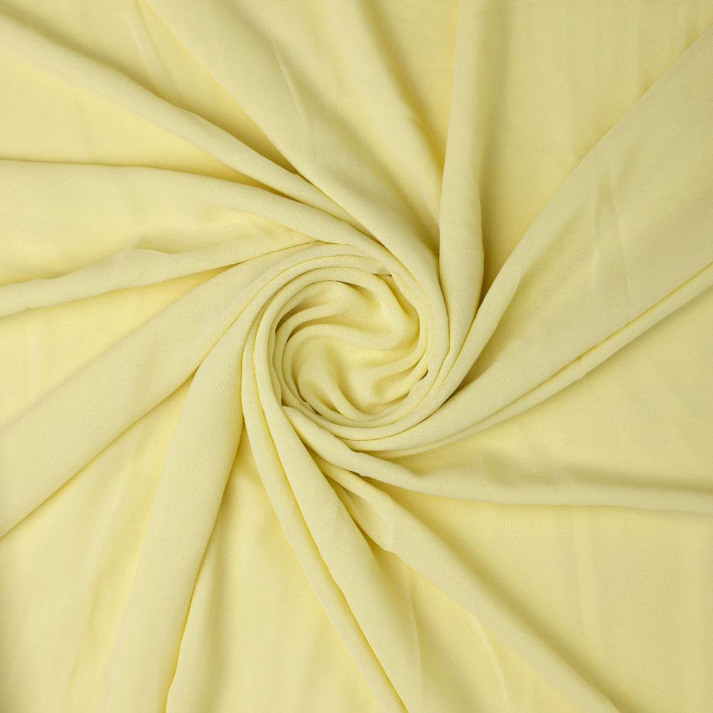 Yellow Plain Georgette Solid Fabric - FAB VOGUE Studio®