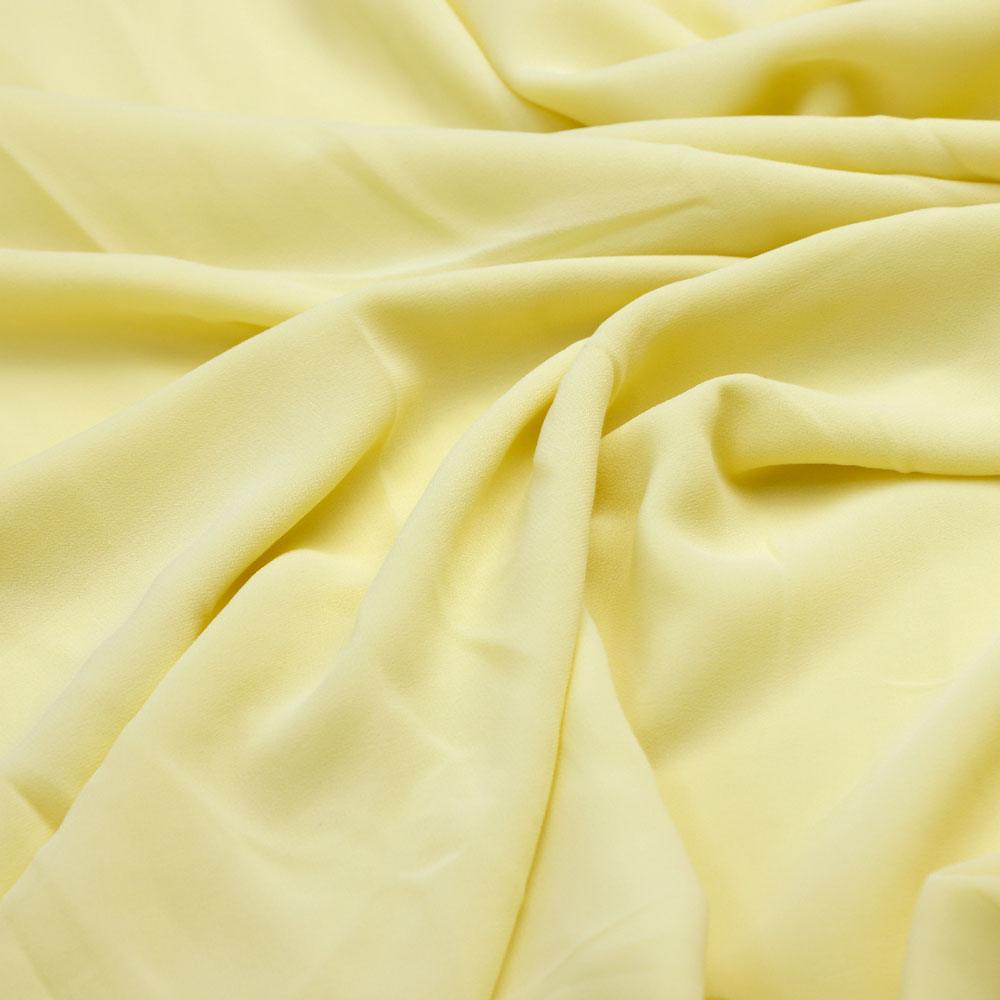 Yellow Plain Georgette Solid Fabric - FAB VOGUE Studio®