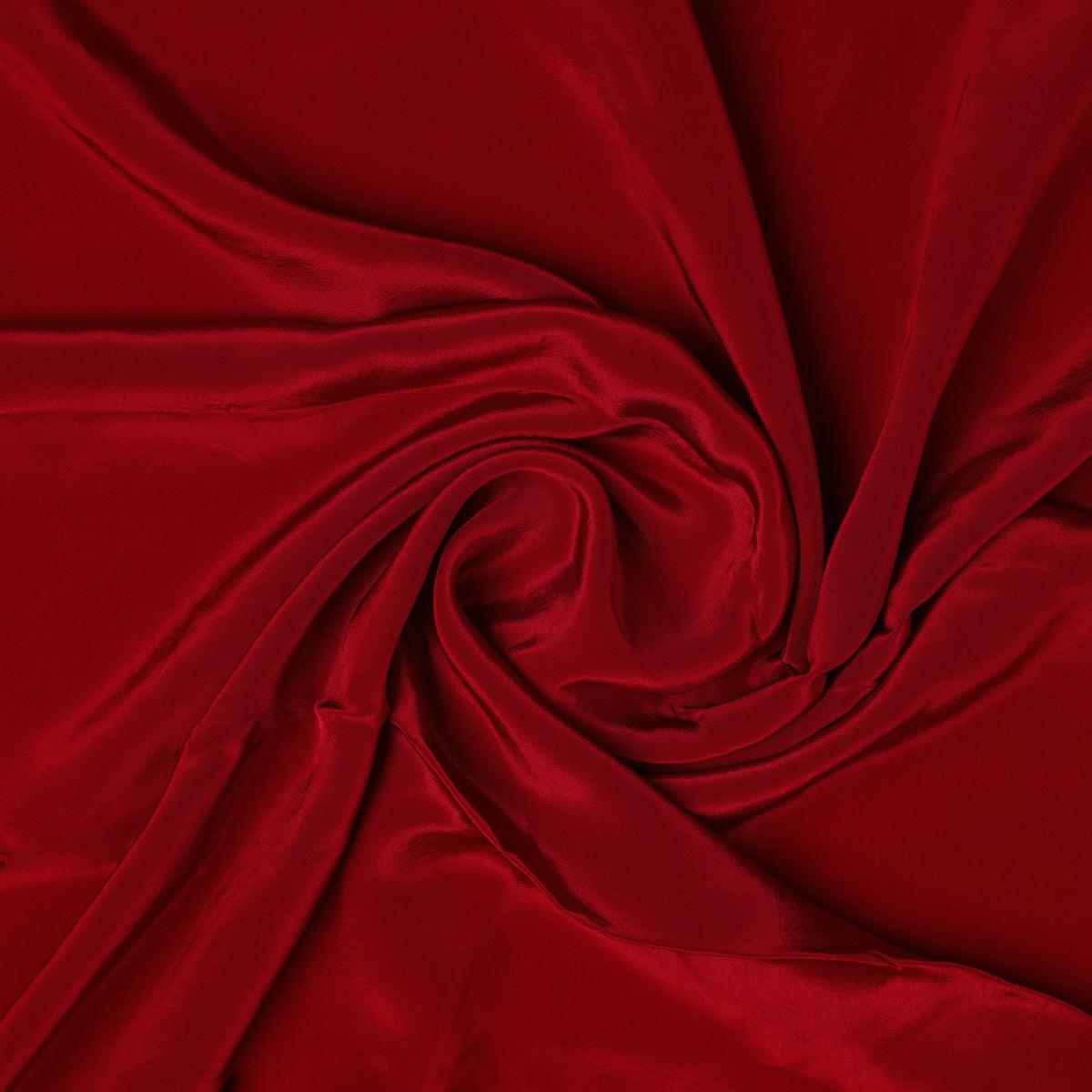 Maroon Colour Pure Crepe Plain Dyed Fabric - FAB VOGUE Studio®