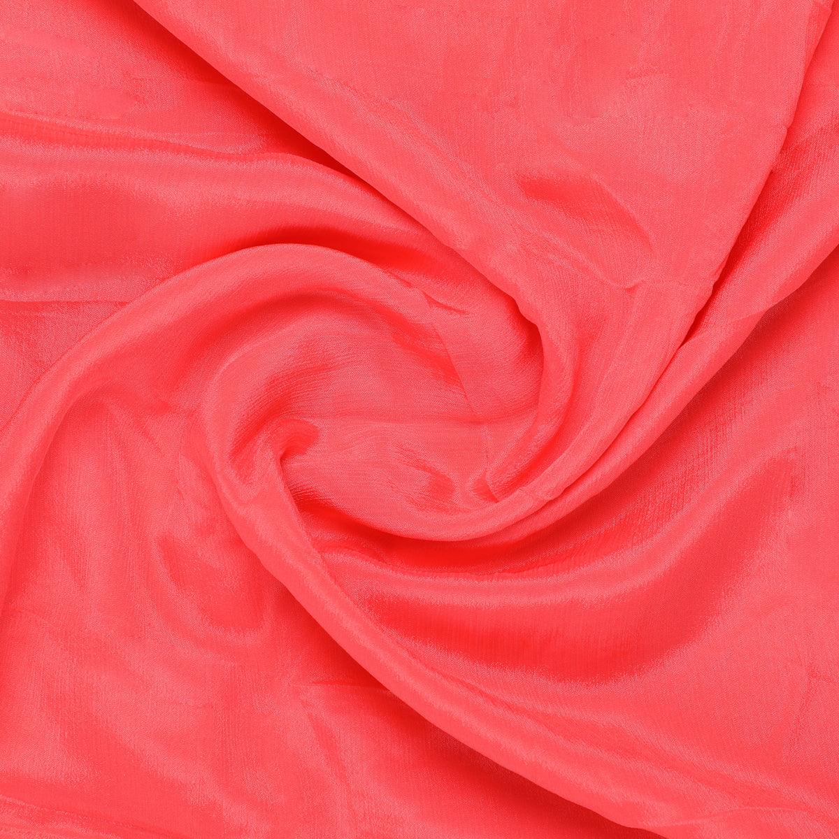 Light Gajari Colour Pure Chinon Plain Dyed Fabric - FAB VOGUE Studio®