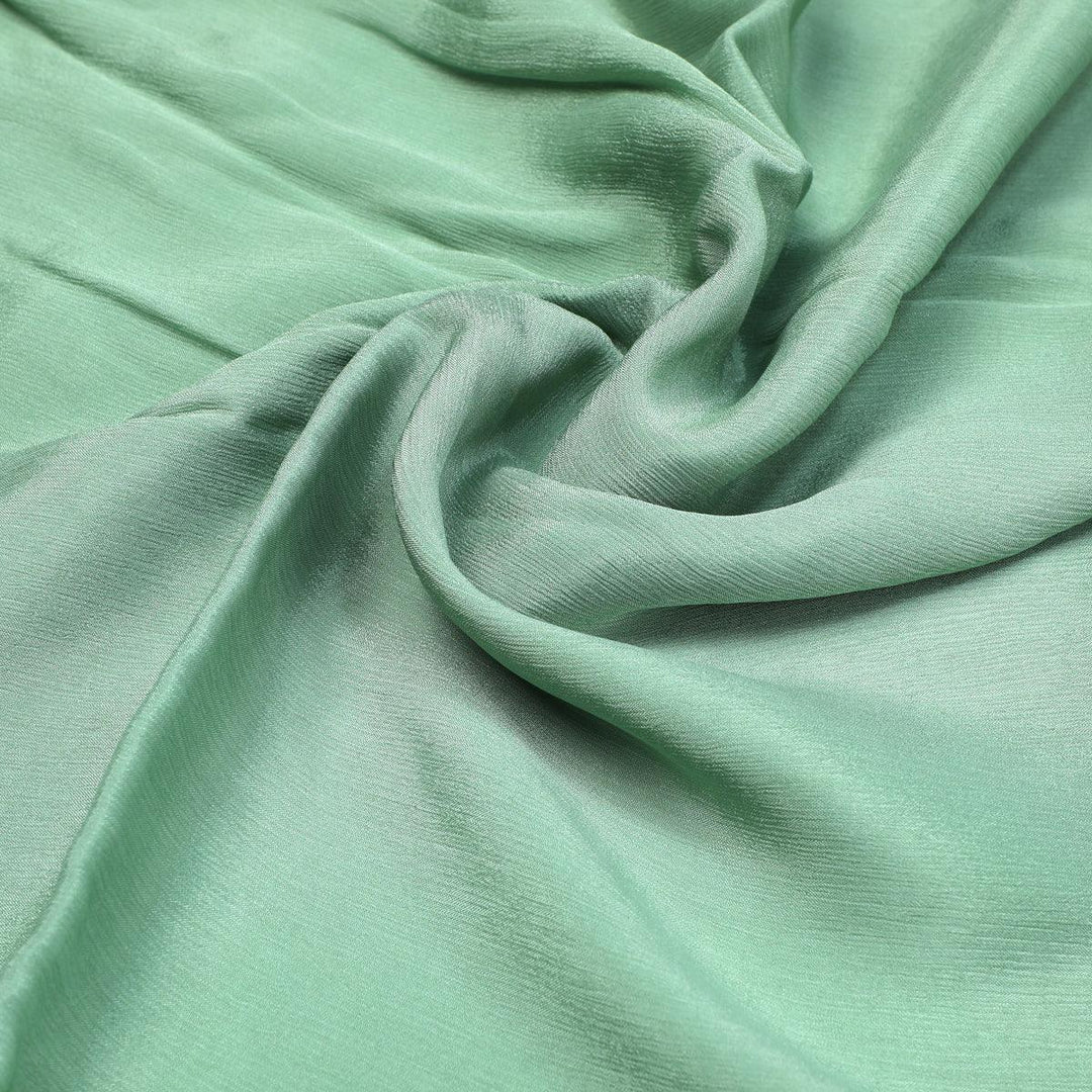 Buy Pista Green Colour Pure Chinon Digital Plain Dyed Fabric – FAB ...
