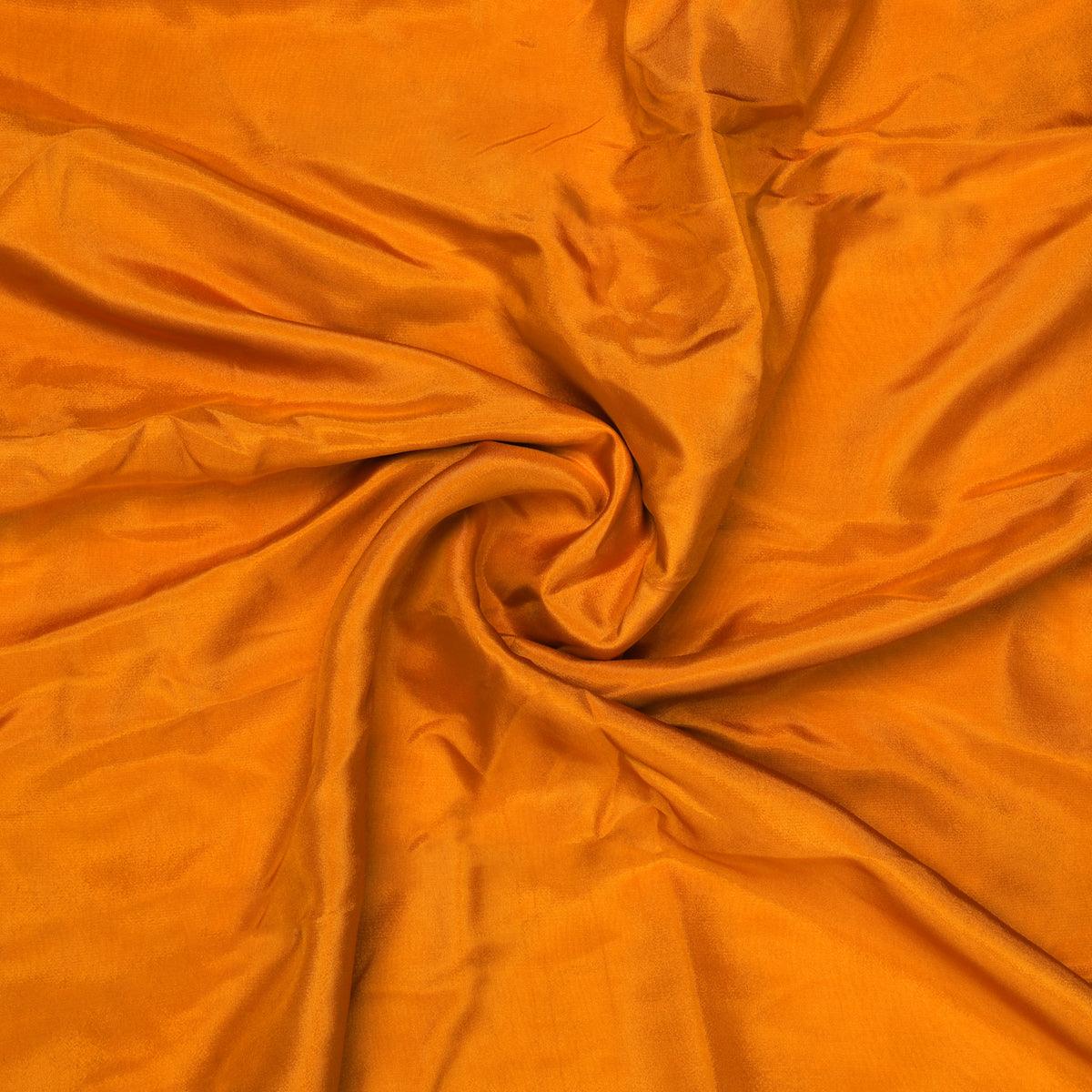 Gold Colour Upada Silk Plain Dyed Fabric - FAB VOGUE Studio®