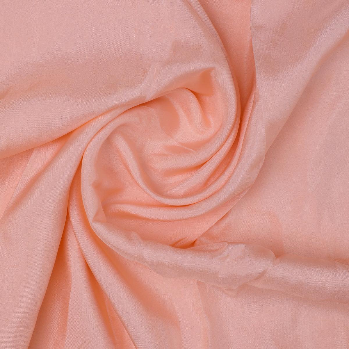 Peach Colour Upada Silk Plain Dyed Fabric - FAB VOGUE Studio®