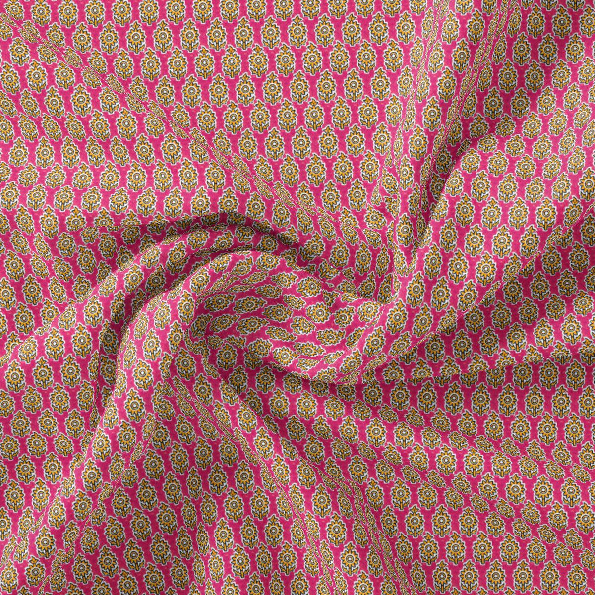 Pink Flower Pashmina Printed Fabric - FAB VOGUE Studio®