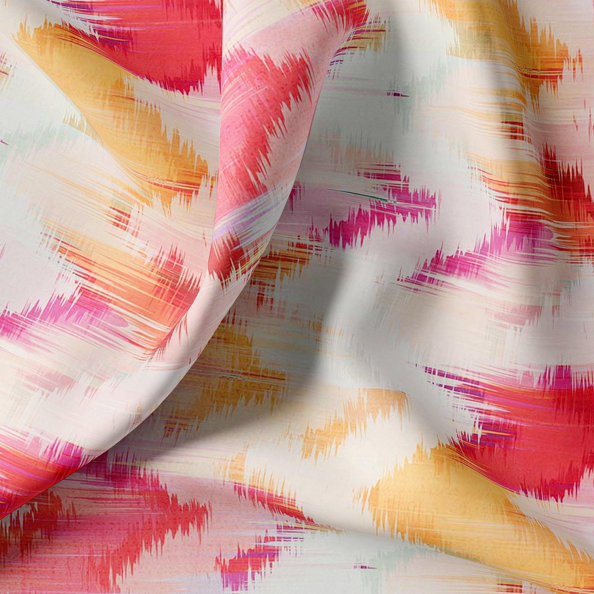 Beautiful Multi-Color Leheriya Digital Printed Fabric - FAB VOGUE Studio®