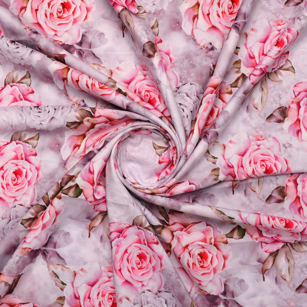 Rosegold Flower Digital Printed Fabric - FAB VOGUE Studio®