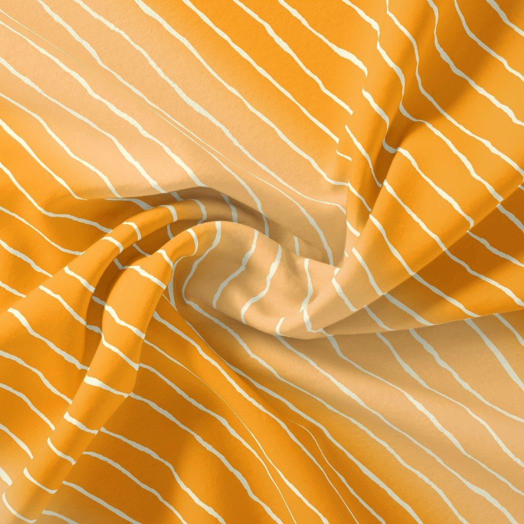 Decorative Yellow Gradient Strips Wave Digital Printed Fabric - Rayon - FAB VOGUE Studio®