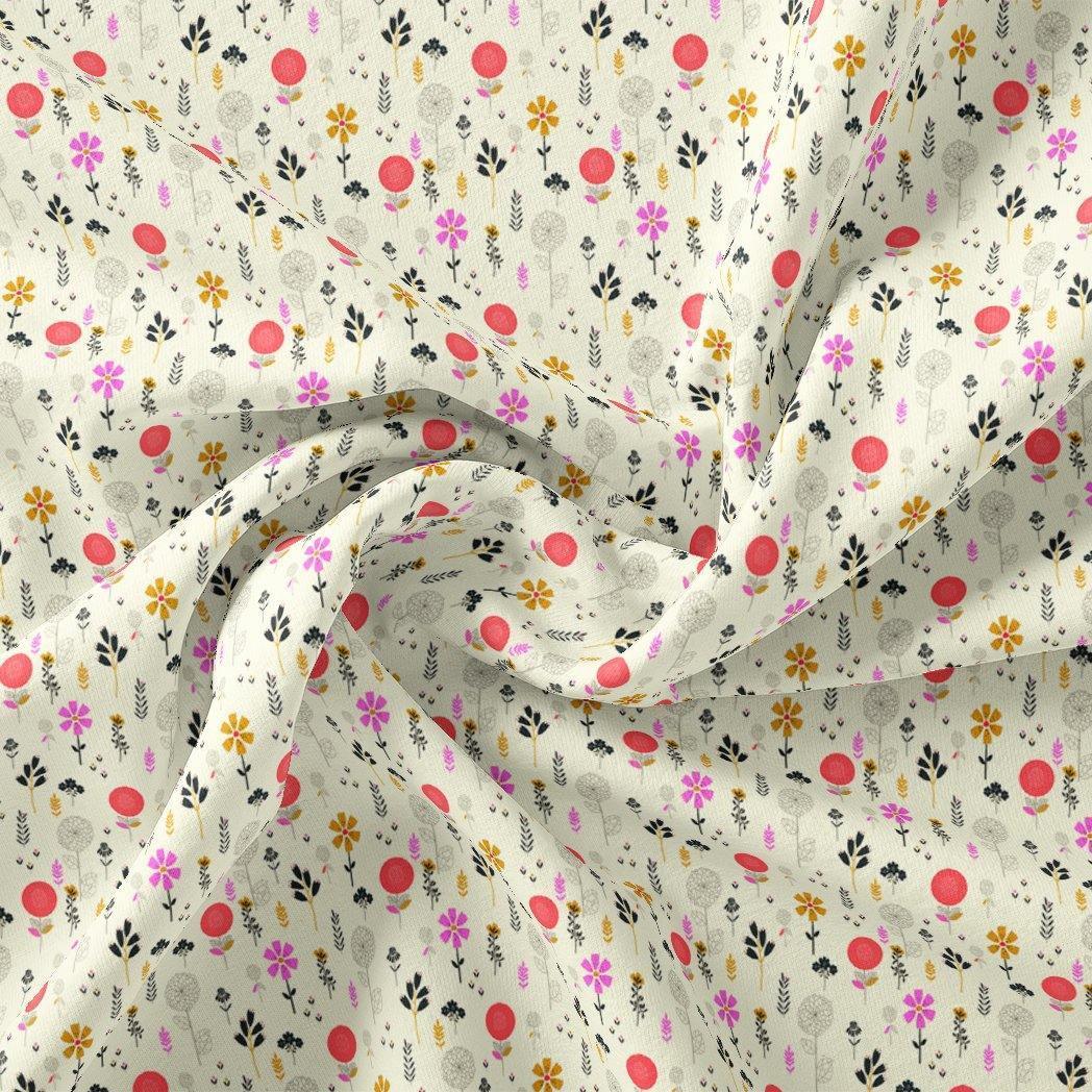 Small Motif Flowers Digital Printed Fabric - FAB VOGUE Studio®