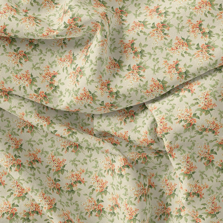 Painted Orange Flower Chintz Digital Printed Fabric - Weightless - FAB VOGUE Studio®