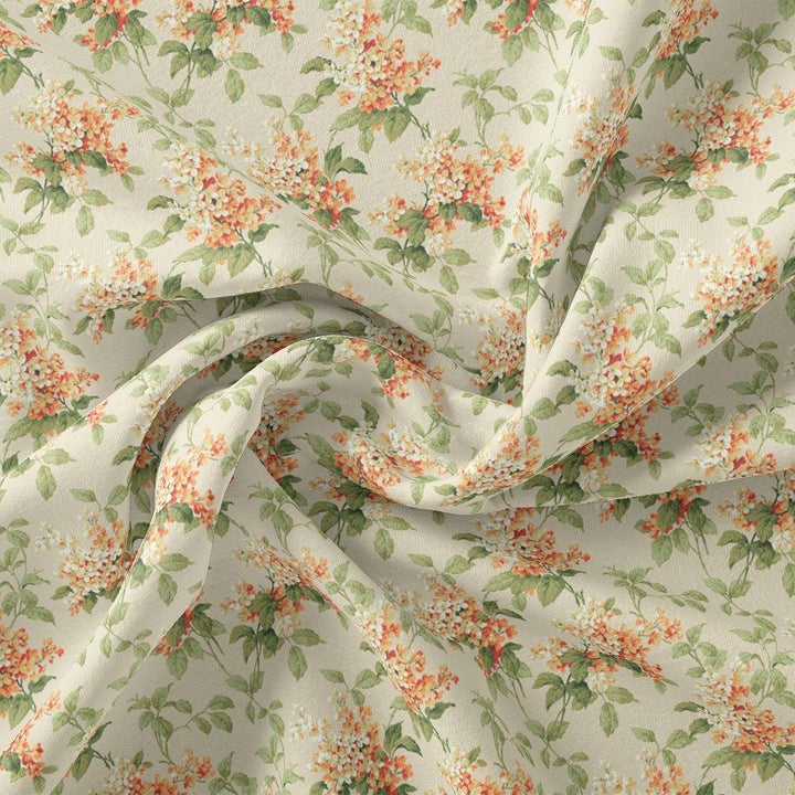 Painted Orange Flower Chintz Digital Printed Fabric - Weightless - FAB VOGUE Studio®