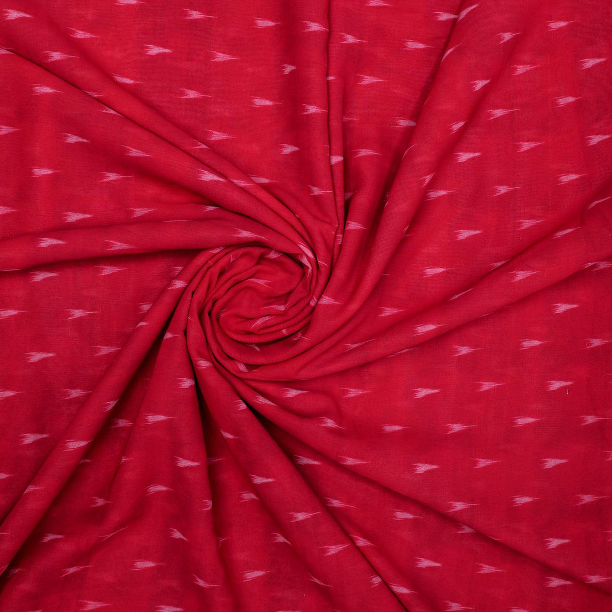 Red Polka Motif Digital Printed Fabric - Weightless - FAB VOGUE Studio®