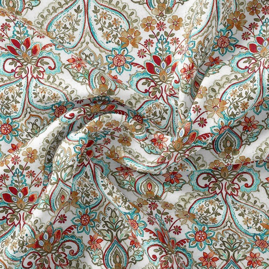 Indian Traditional Motif Digital Printed Fabric - FAB VOGUE Studio®