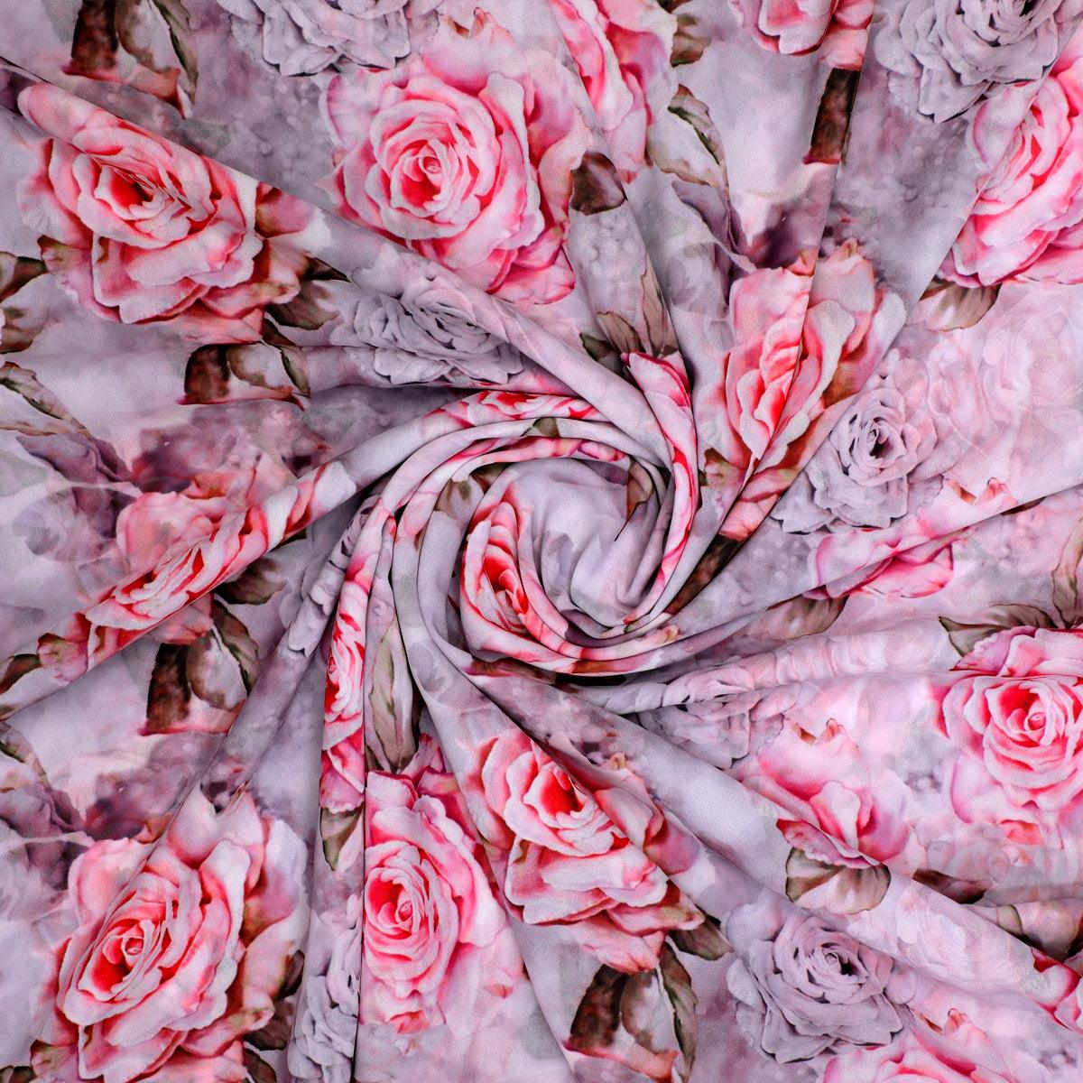 Rosegold Flower Digital Printed Fabric - FAB VOGUE Studio®