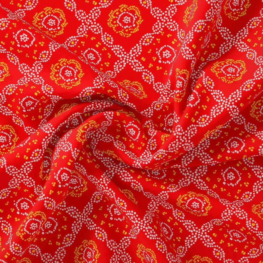 Attractive Seamless Bandhani Digital Printed Fabric - Weightless - FAB VOGUE Studio®