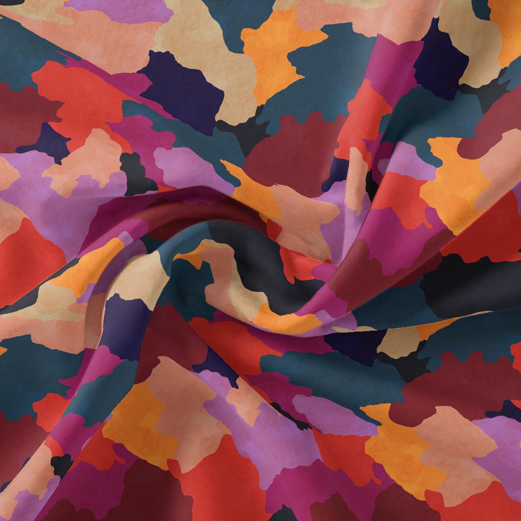 Morden Paint Of Art Multicolour Digital Printed Fabric - Weightless - FAB VOGUE Studio®