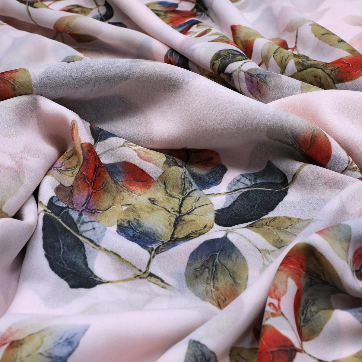 Lovely Small Goat Willow Leafs Digital Printed Fabric - Weightless - FAB VOGUE Studio®