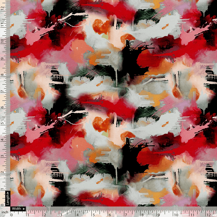 Morden Paint Of Art Multicolor Digital Printed Fabric - Weightless - FAB VOGUE Studio®