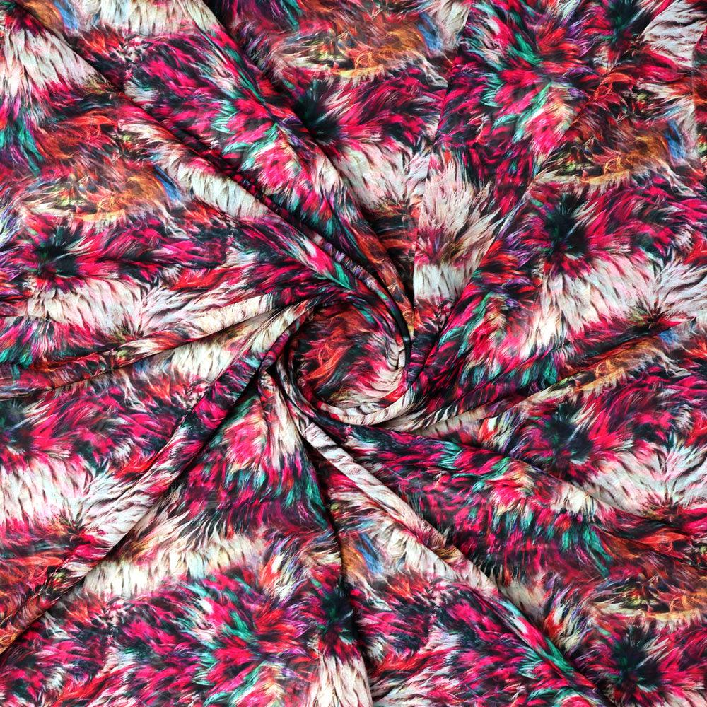 Multicolor Animal Weightless Printed Fabric - FAB VOGUE Studio®